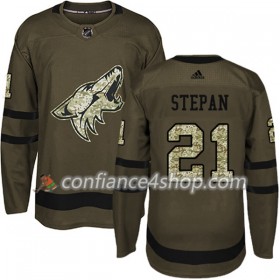 Adidas Maillot de Hockey Arizona Coyotes Derek Stepan 21 2017-2018 Camo Vert Authentic - Homme